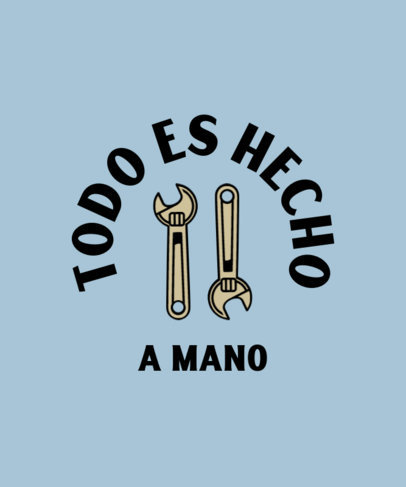 T-Shirt Design Creator Featuring Wrench Graphics with a Handcrafting Quote