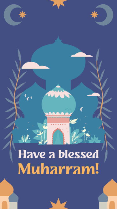 Instagram Story Maker with an Illustrated Mosque for Islamic New Year