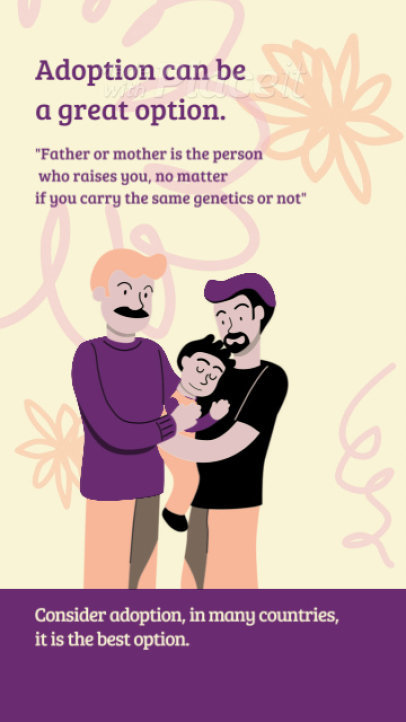 Instagram Story Video Template with Animated Illustrations for LGBTQ Adoption Advice 5417