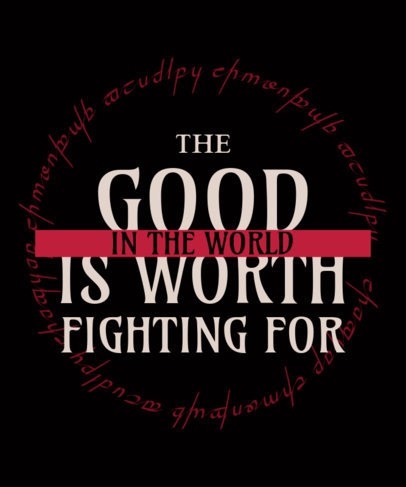 Quote T-Shirt Design Maker Featuring LOTR-Inspired Graphics