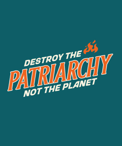 T-Shirt Design Maker Featuring a Feminist Quote and Flames