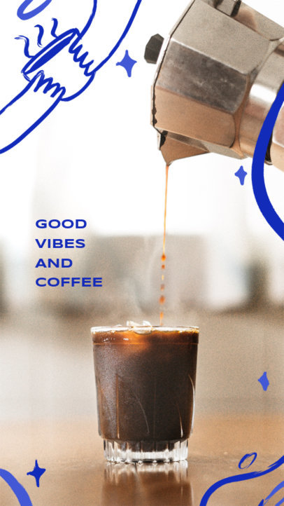 Instagram Story Maker with a Coffee Theme and Doodles