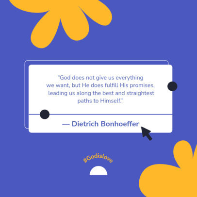 Instagram Post Quote Maker Featuring a Christian Quote and Some Flowers