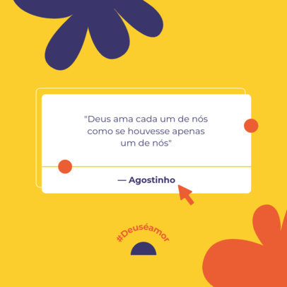 Instagram Post Template Featuring a Christian Quote With Floral Graphics