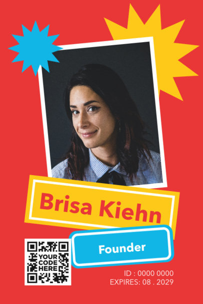 Front ID Card Generator Featuring a Picture and Star-Shaped Figures 5339a-el1