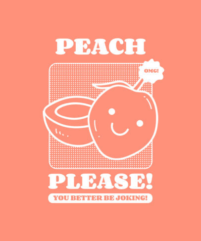 Tote Bag Design Template of a Cute Peach