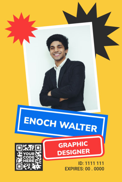 Front ID Card Generator Featuring a Photo With Cool Colorful Figures 5339e-el1