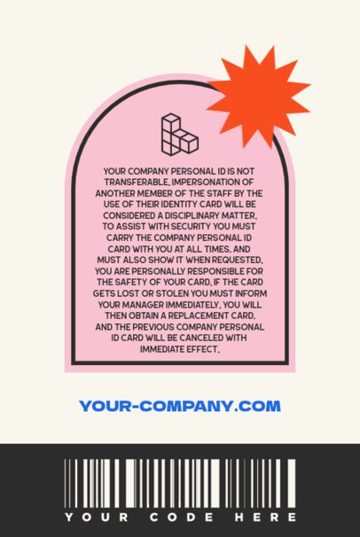 Back ID Card Template Featuring Simple Graphics and a Text With Information 5339c-el1