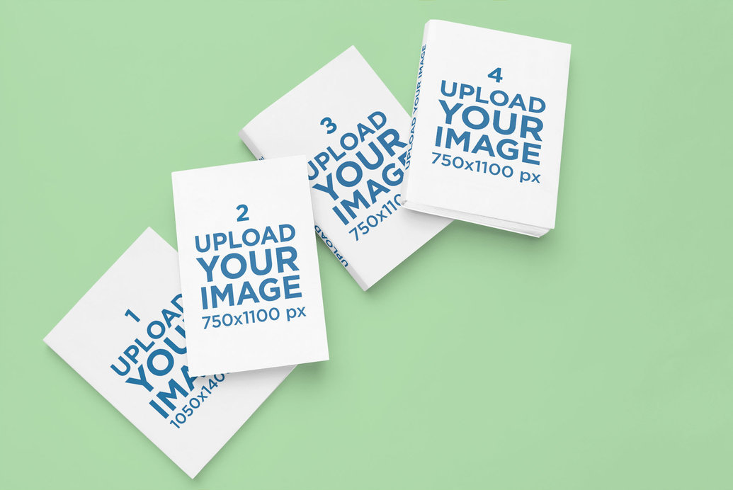 Mockup of Two Books and Two Flyers