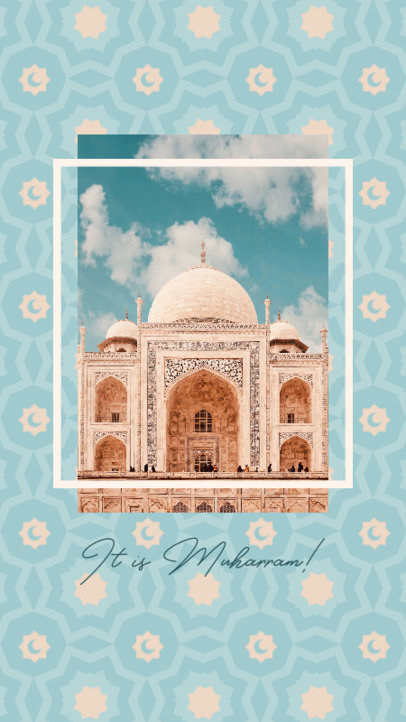 Instagram Story Creator for Islamic New Year Featuring a Patterned Background