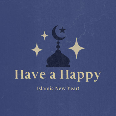 Instagram Post Creator for Islamic New Year with Illustrated Stars