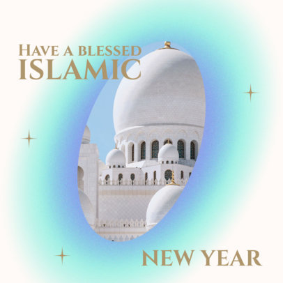 Instagram Post Maker for a Blessed Islamic New Year Greeting