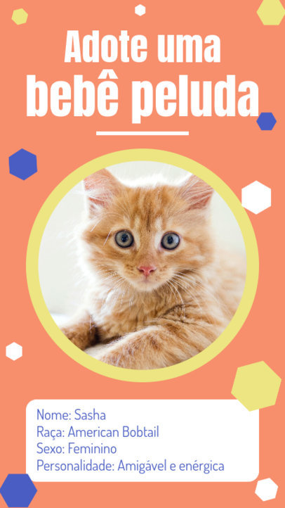 Facebook Story Maker for a Pet Adoption Campaign Featuring a Cat Picture