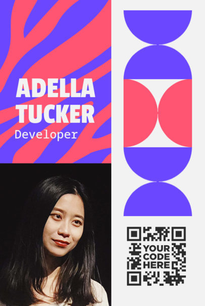 Front Company ID Card Maker for a Developer Featuring a Background Pattern