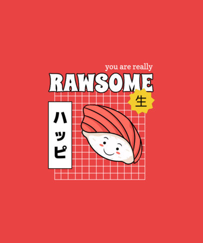 Tote Bag Design Template Featuring a Cute Sushi Graphic