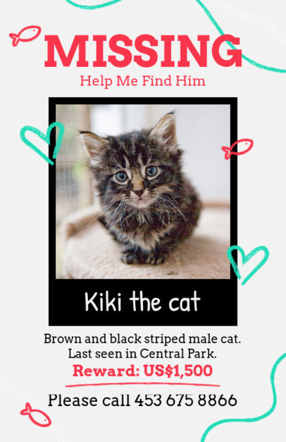 Flyer Design Maker Featuring a Photo of a Missing Kitten