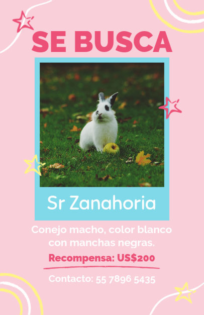 Flyer Design Template Featuring a Lost Bunny Photo