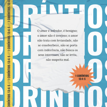 Instagram Post Maker with a Portuguese Bible Passage 
