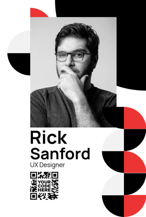 Placeit - Front Staff Card Template for a UX Designer Featuring a QR Code