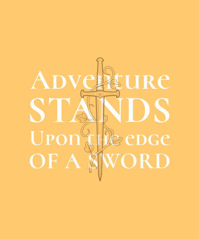 LOTR-Inspired T-Shirt Design Maker Featuring a Quote and a Sword Graphic