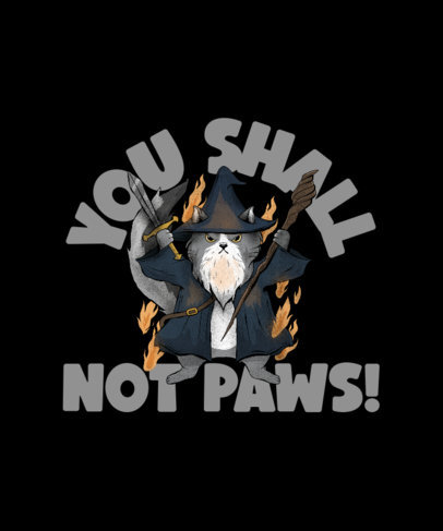 T-Shirt Design Generator Featuring a Kitten Wizard Graphic Inspired by Lord of the Rings 4501h-4748