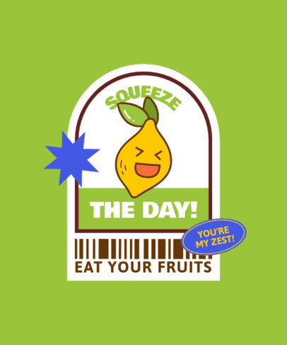 Tote Bag Design Template Featuring a Joyful Lemon Graphic