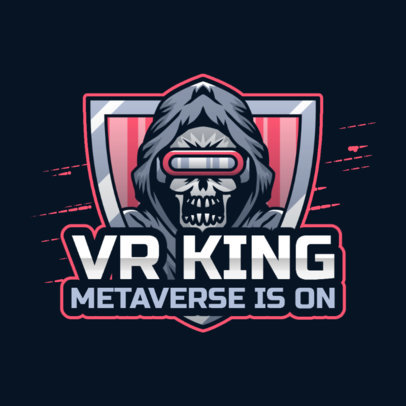 Logo Template Featuring Gaming Characters Wearing VR Headsets