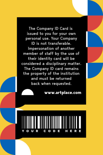 Back Company Card Generator Featuring a Bar Code and a T&C Text