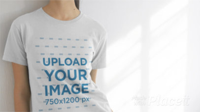 Video of a Hispanic Woman Wearing a Tshirt at a House
