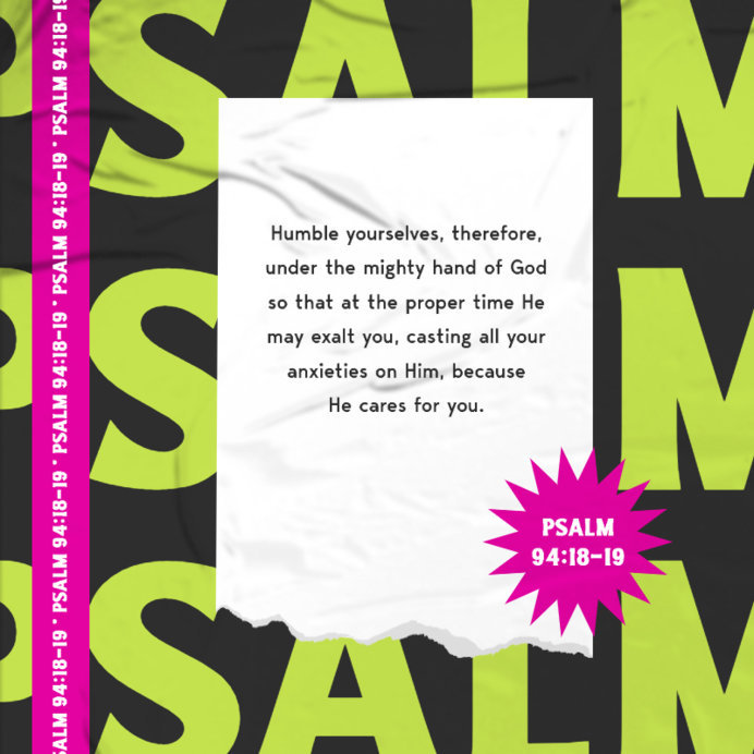 Placeit - Instagram Post Template with a Christian Psalm Verse