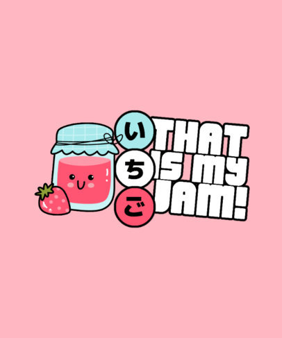 Tote Bag Design Template Featuring a Cute Jam Jar Cartoon