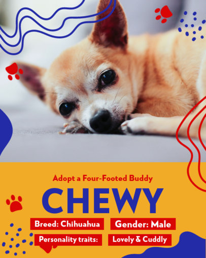 Instagram Post Generator for a Dog Adoption Shelter Featuring Colorful Graphics