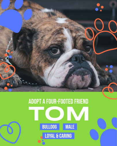 Instagram Post Creator Featuring a Dog Adoption Theme