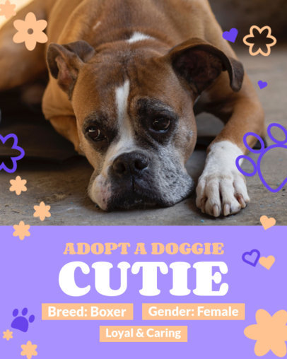 Adoption-Themed Instagram Post Generator Featuring a Picture of a Cute Dog