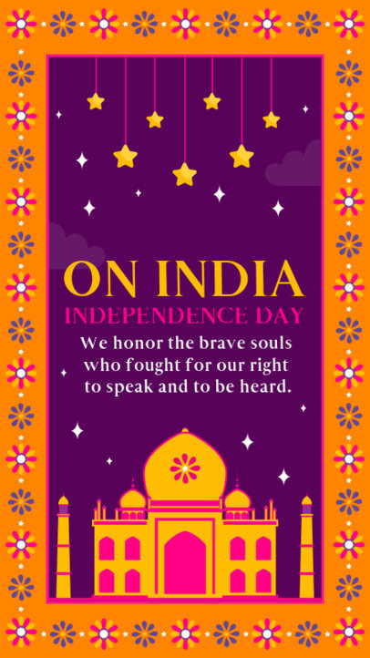 Colorful Instagram Story Generator Featuring a Message for an India's Holiday 4756a