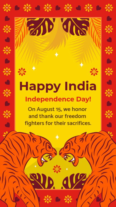 Instagram Story Generator for India's Independence Featuring a Colorful Style 4756e