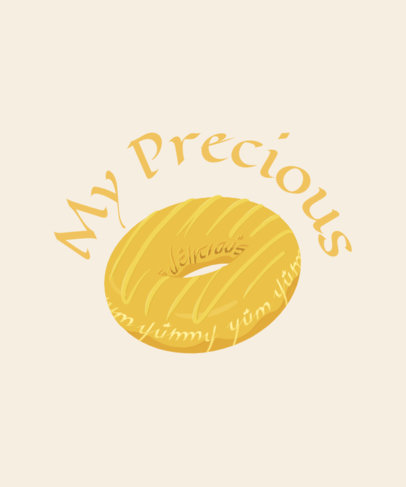 LOTR-Inspired T-Shirt Design Maker Featuring a Golden Donut Resembling a Ring 4698i-4748