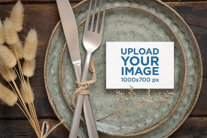 Bohemian-Themed Mockup Featuring a Wedding Program and Dried Plants m25028 r-el2