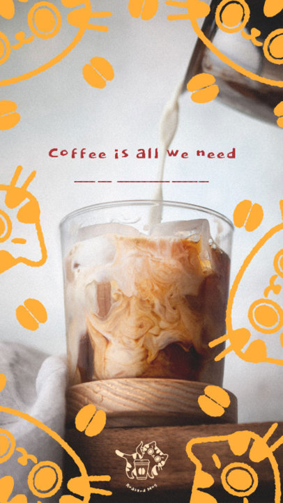 Quote Instagram Story Creator Featuring a Coffee Picture