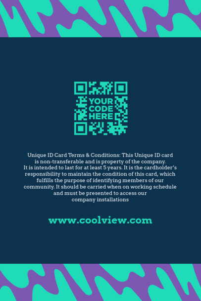 Back ID Card Design Maker Featuring an Illustrated Wavy Pattern