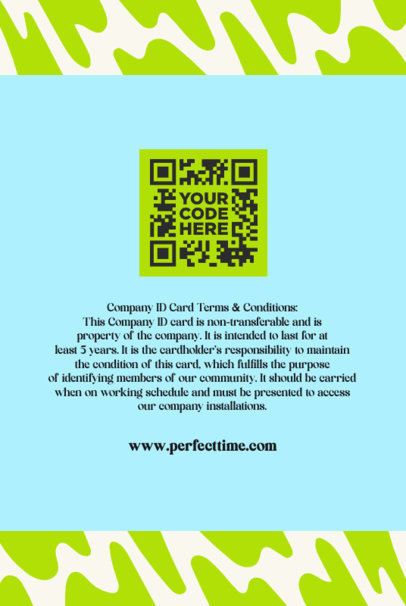 Back ID Card Design Template with a Colorful Background Pattern