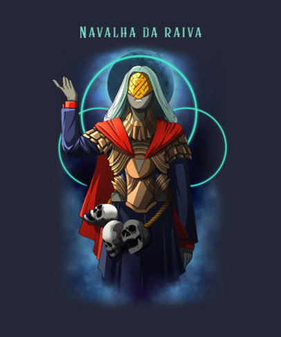 T-Shirt Design Maker Featuring a Soulslike-Inspired Character Graphic 5247