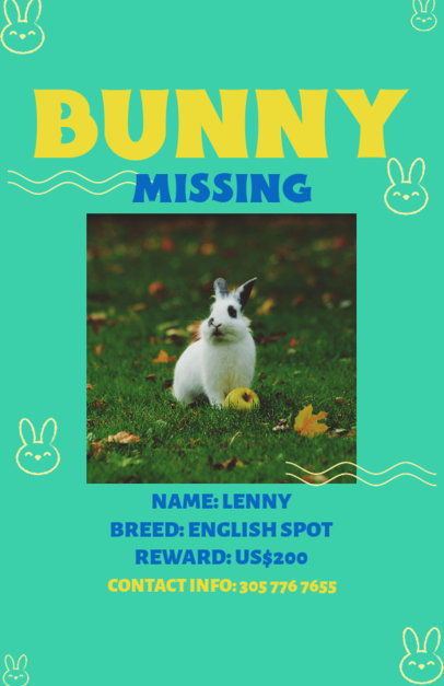 Flyer Design Generator Featuring a Missing Bunny Picture