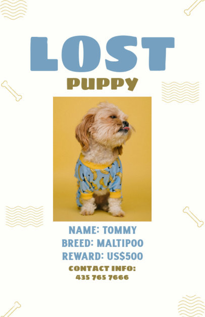 Lost Dog Flyer Maker Featuring a Missing Puppy Picture