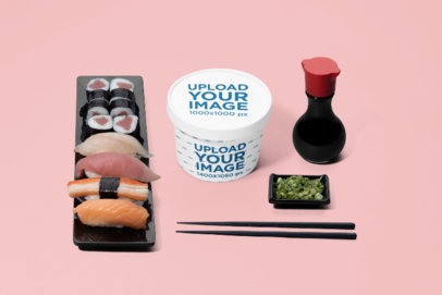 Soup Bowl Mockup Featuring Customizable Food Graphics