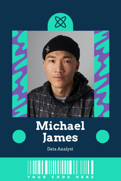 Employee ID Card Design Template with a Portrait Picture Layout