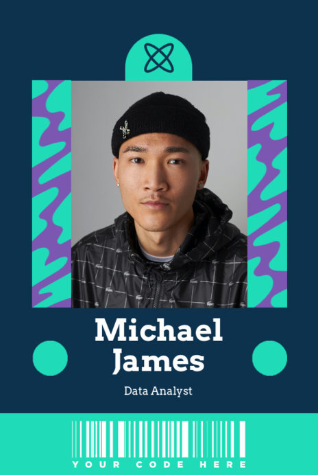 Placeit - Employee ID Card Design Template with a Portrait Picture Layout