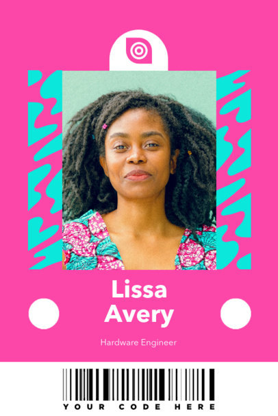 Front-View Company ID Card Generator Featuring Background Patterns