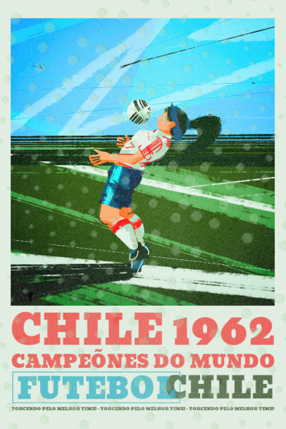 Illustrated Poster Design Creator Featuring a Female Soccer Player and Retro Fonts 5124c