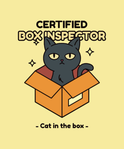 T-Shirt Design Template Featuring Illustrated Cat Cartoons